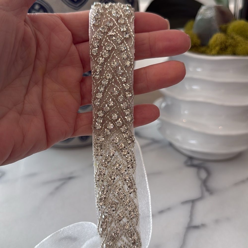 Nina Bridal Crystal Braid Sash - Picture 4 of 9
